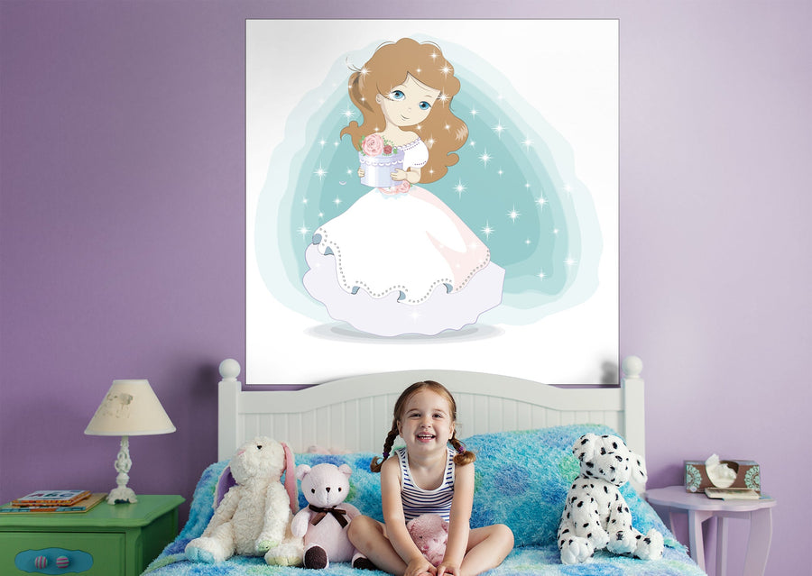 Nursery Princess:  Stars Mural        -   Removable Wall   Adhesive Decal