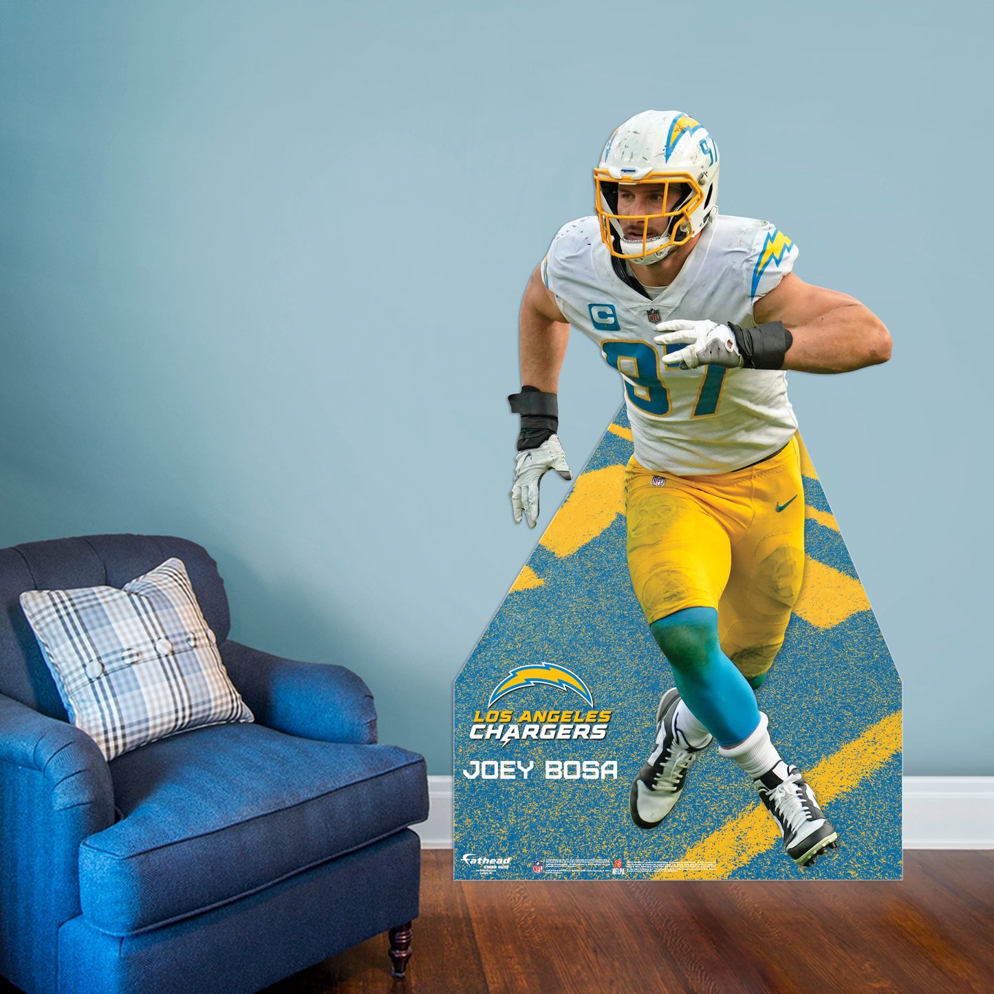 Los Angeles Chargers: Joey Bosa 2022  Life-Size   Foam Core Cutout  - Officially Licensed NFL    Stand Out