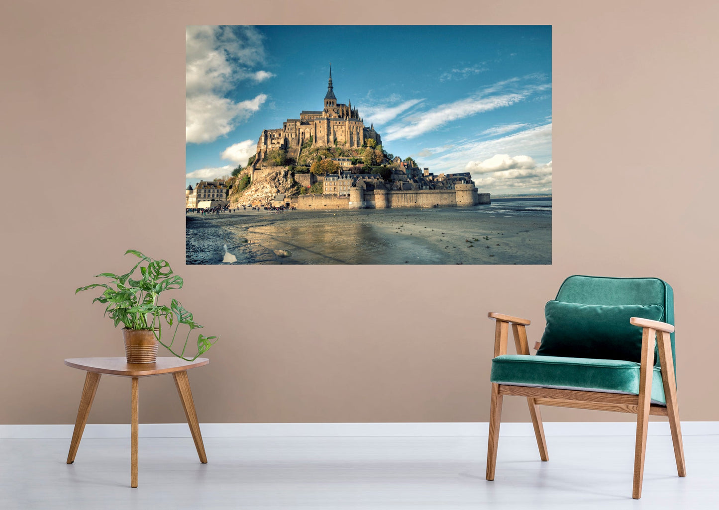 Popular Landmarks: Mont Saint-Michel Realistic Poster - Removable Adhesive Decal
