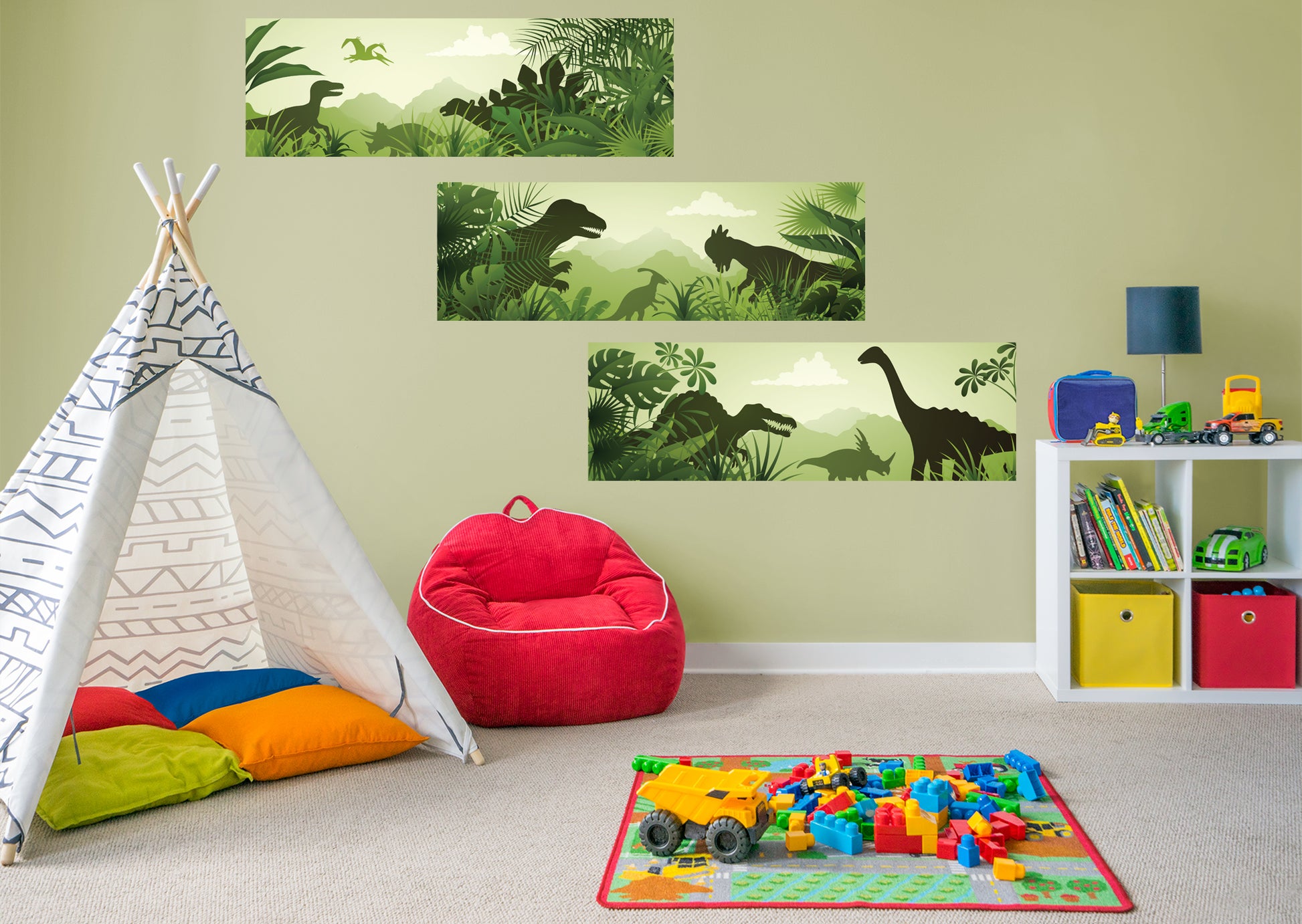 Colorful Dinosaur Wall Stickers Peel and Stick Removable DIY Cartoon D