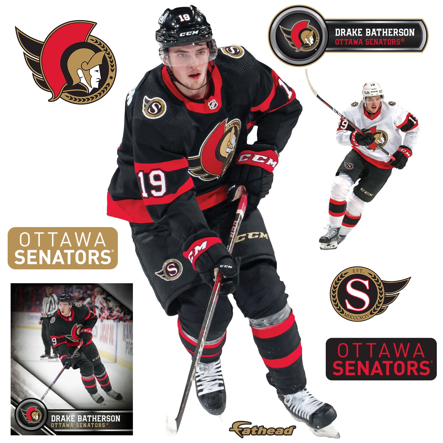 Drake Batherson Ottawa Senators Adidas Primegreen Authentic NHL Hockey –