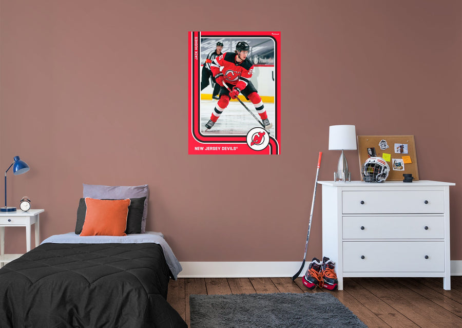 Jack Hughes - Peel & Stick Poster - Official NHL - New Jersey Devils - Reusable Vinyl Wall Decal