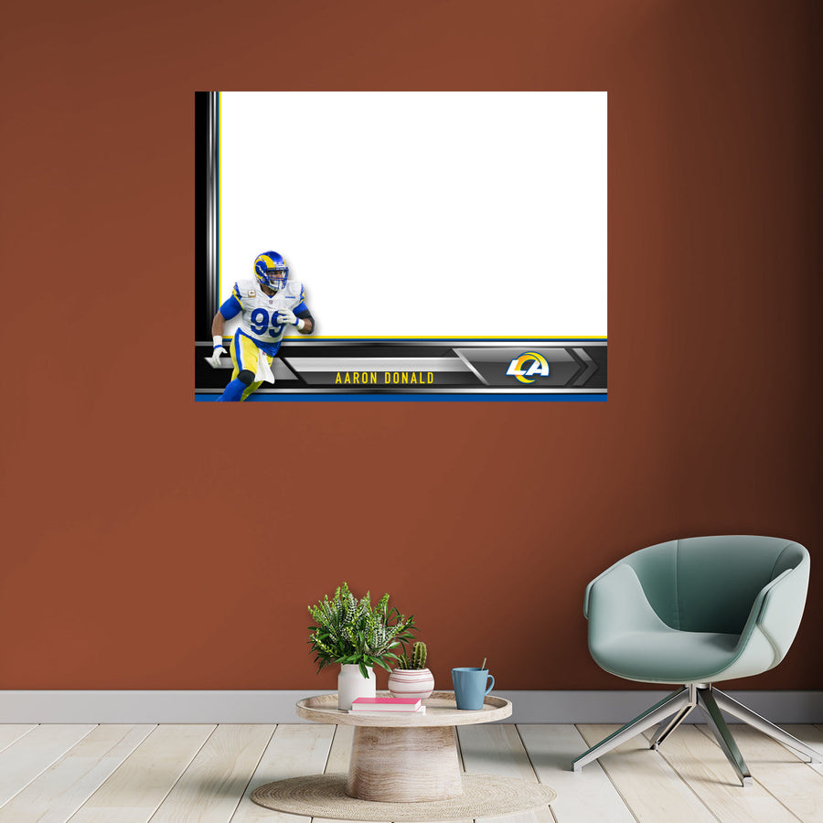 Los Angeles Rams - Aaron Donald - Dry Erase Whiteboard - Official NFL - Reusable Vinyl Wall Decal