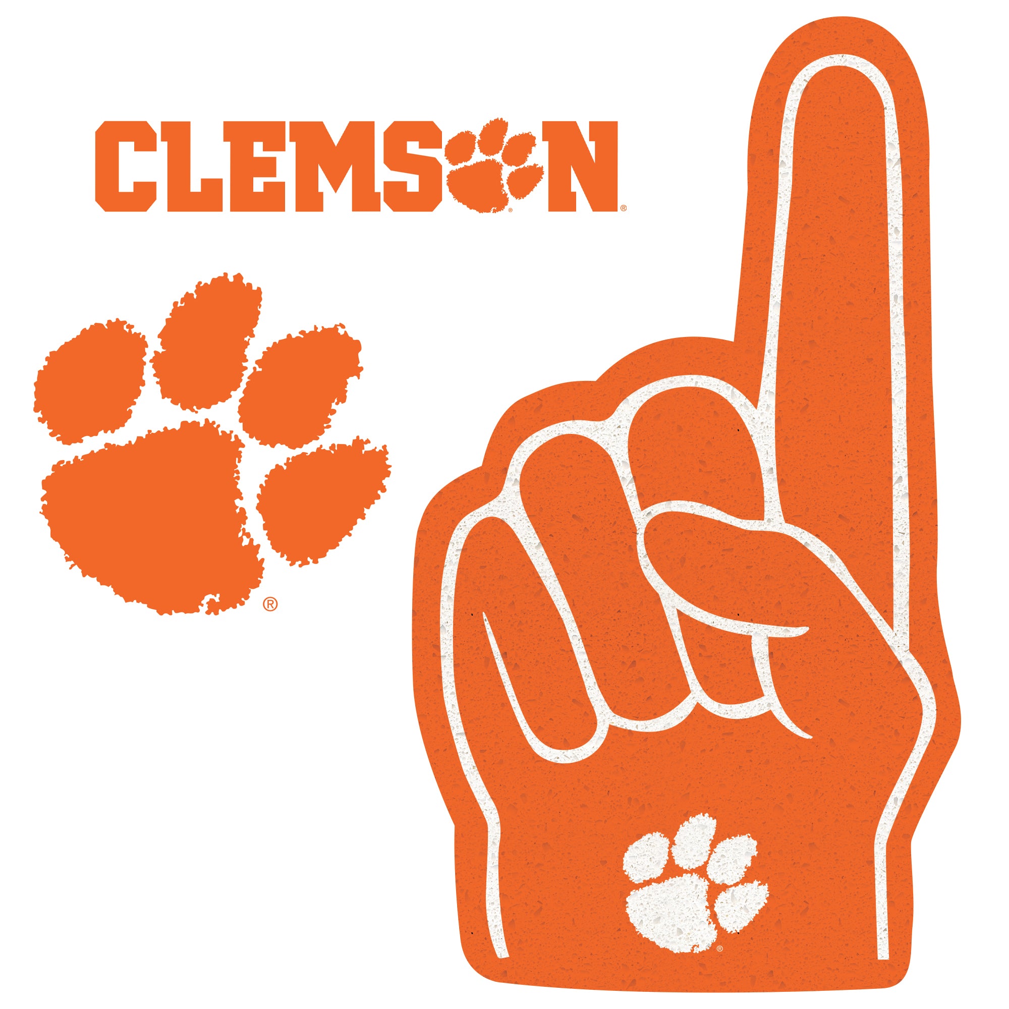 Clemson Sticker Clemson Tigers - RealBig Foam Finger Collection - Official NCAA - Reus ...