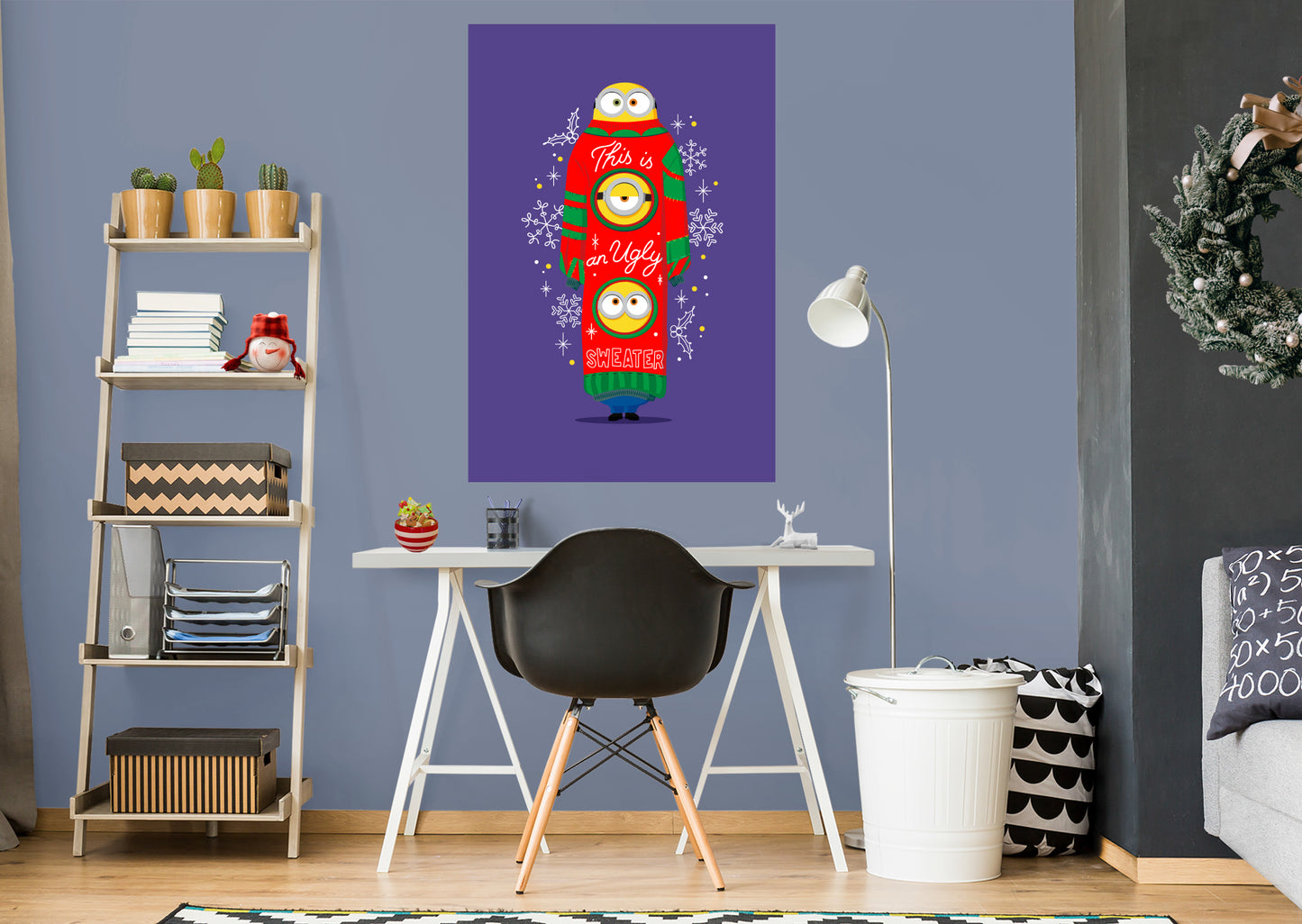 Minions Holiday:  Ugly Sweater Mural        - Officially Licensed NBC Universal Removable     Adhesive Decal