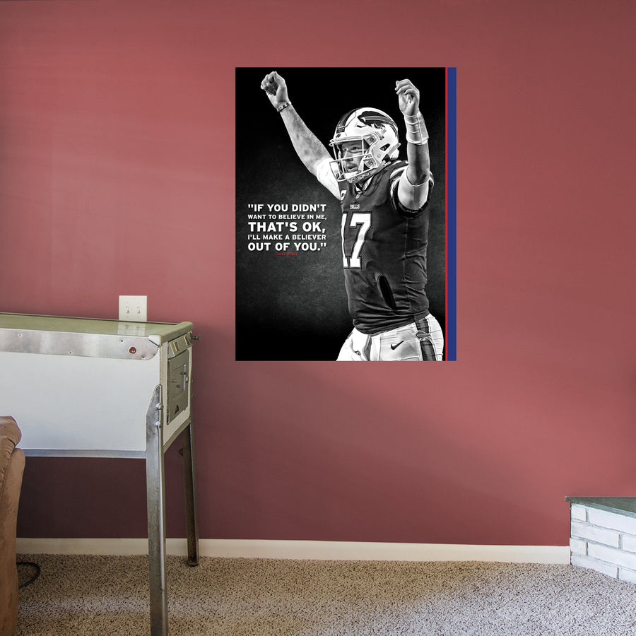 Josh Allen - Inspirational - Peel & Stick Poster - Official NFL - Buffalo Bills - Reusable Vinyl Wall Decal #1
