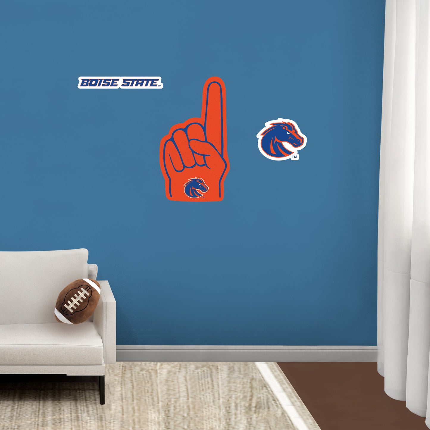 Boise State Broncos - RealBig Foam Finger Collection - Official NCAA - Reusable Vinyl Wall Decals