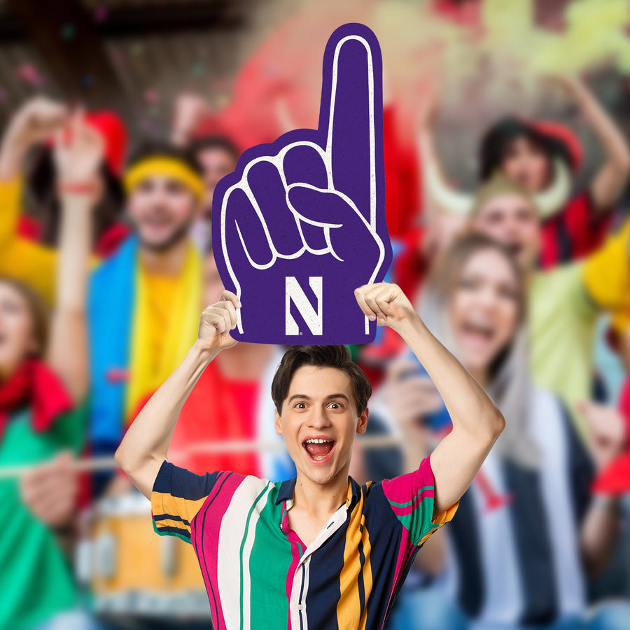 Foam Finger - Big Head - Official NCAA - Northwestern Wildcats - Foam Core Cutout