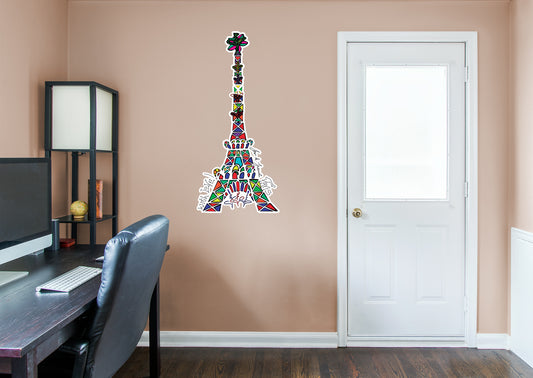 Dream Big Art:  Eiffel White Icon        - Officially Licensed Juan de Lascurain Removable     Adhesive Decal