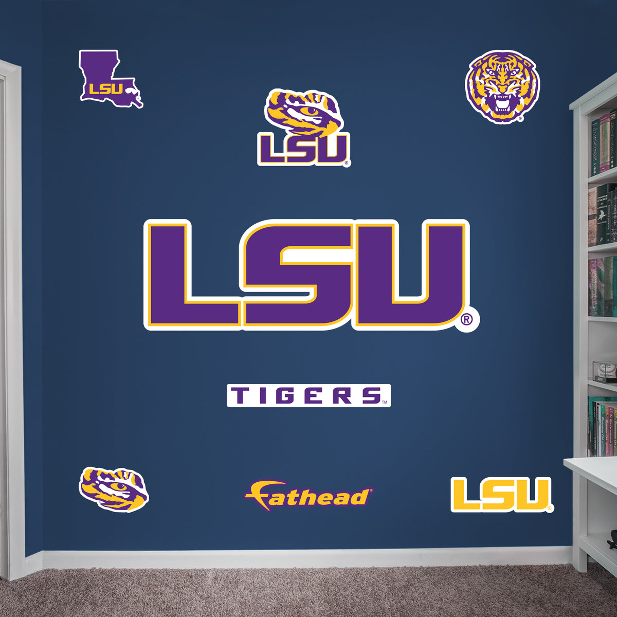 LSU Tigers - RealBig Purple Logo Collection - Official NCAA - Reusable ...