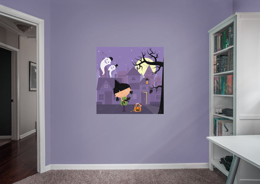 Halloween:  Violet Halloween Mural        -   Removable Wall   Adhesive Decal