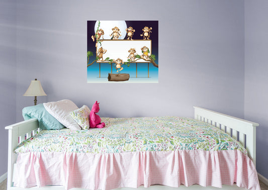 Jungle:  Eight Monkeys Dry Erase        -   Removable Wall   Adhesive Decal