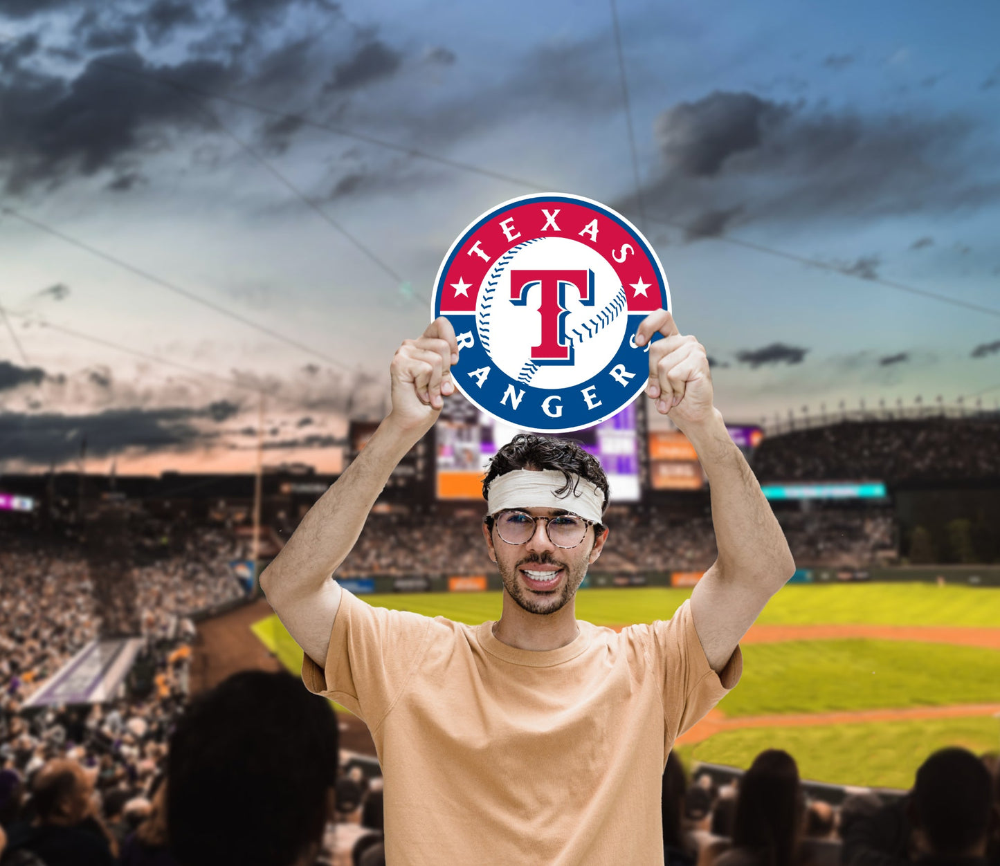 Texas Rangers: Logo Foam Core Cutout - Officially Licensed MLB Big Head