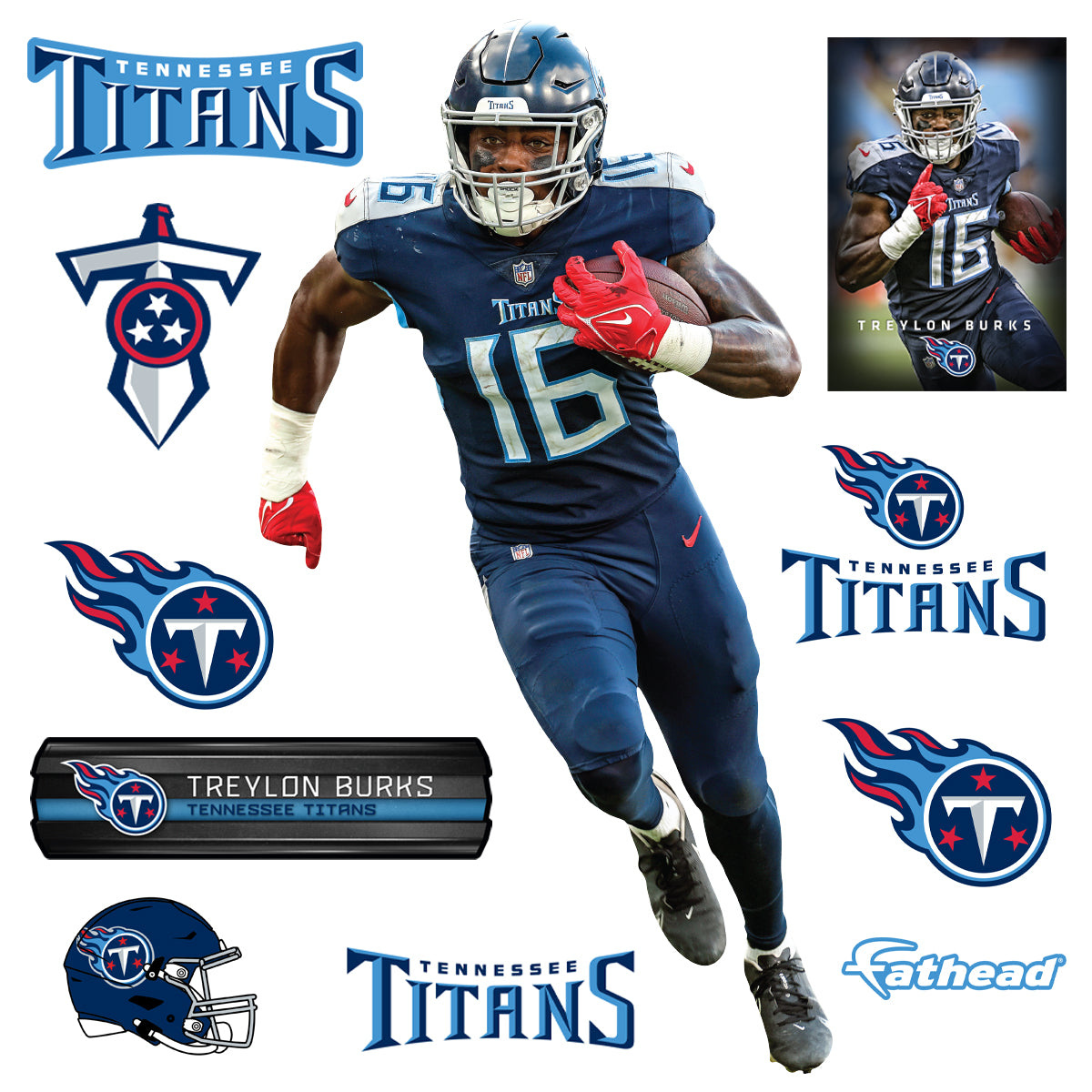 Tennessee Titans: Treylon Burks 2022 - Officially Licensed NFL Removable  Adhesive Decal