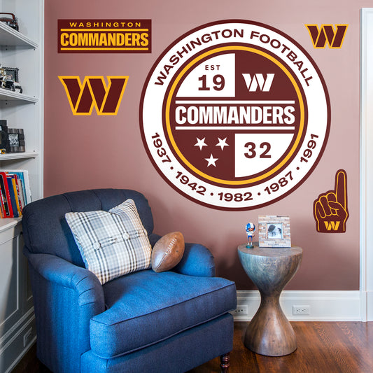 Washington Commanders:   Alternate Logo        - Officially Licensed NFL Removable     Adhesive Decal