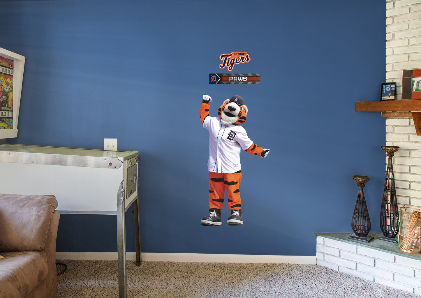 Detroit Tigers: Paws  Mascot        - Officially Licensed MLB Removable Wall   Adhesive Decal