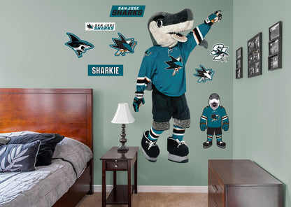 San Jose Sharks: S.J. Sharkie 2021 Mascot        - Officially Licensed NHL Removable Wall   Adhesive Decal