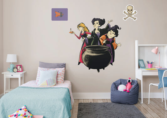Hocus Pocus: Sanderson Sisters Sanderson Sisters RealBig        - Officially Licensed Disney Removable Wall   Adhesive Decal