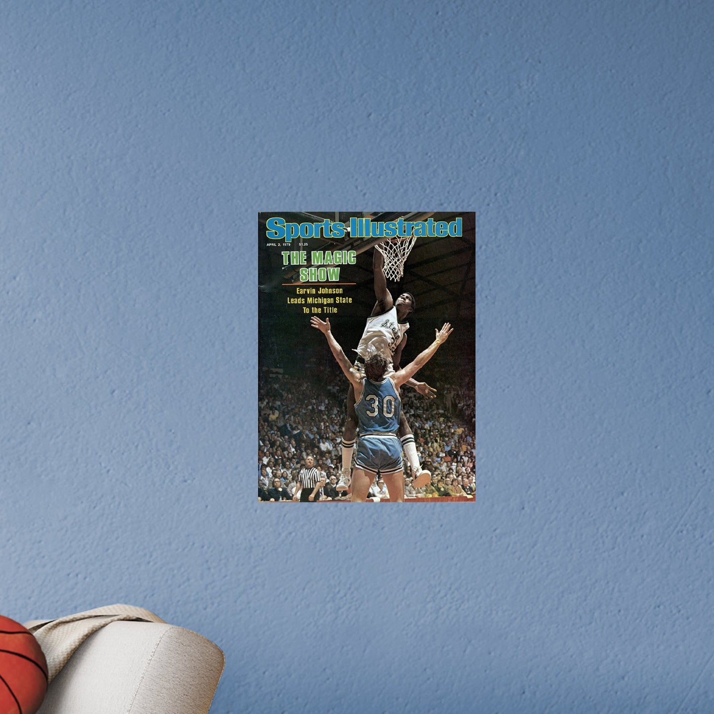 Michigan State Spartans: Magic Johnson April 1979 Sports Illustrated Cover - Officially Licensed NCAA Removable Adhesive Decal