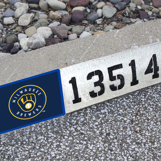 Milwaukee Brewers:  Address Block Logo        - Officially Licensed MLB    Outdoor Graphic