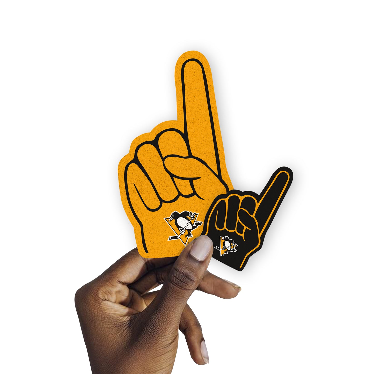 Pittsburgh Penguins:    Foam Finger Minis        - Officially Licensed NHL Removable     Adhesive Decal