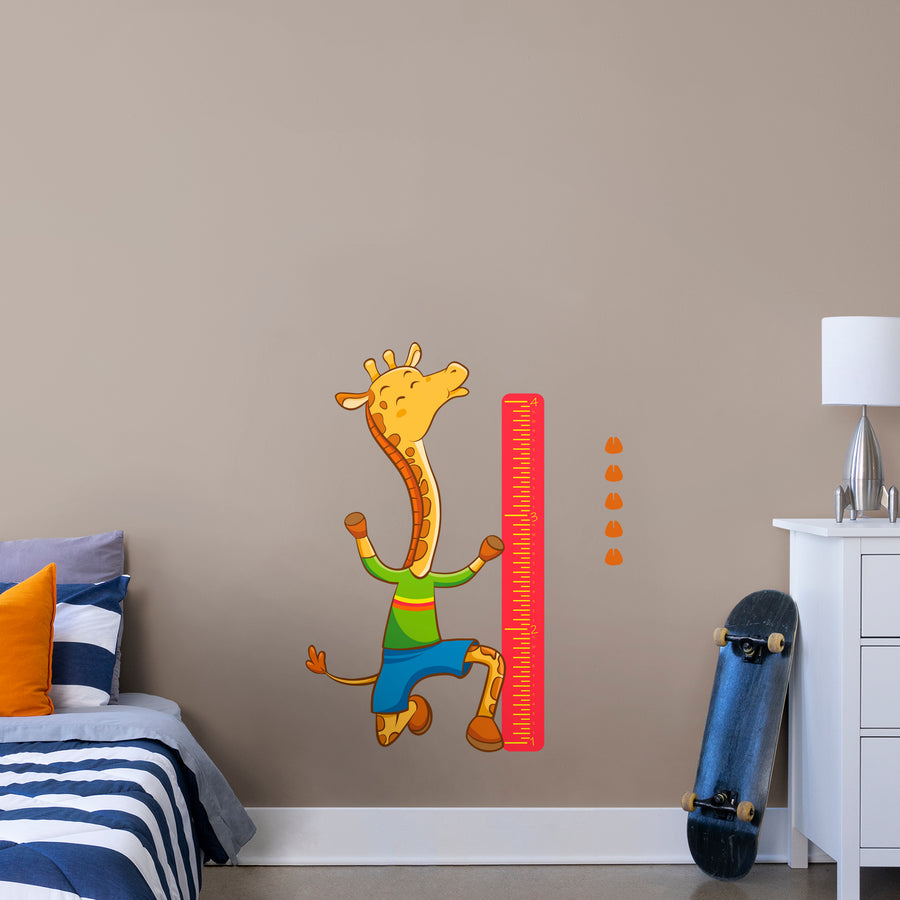 Growth Chart Giraffe  - Removable Wall Decal