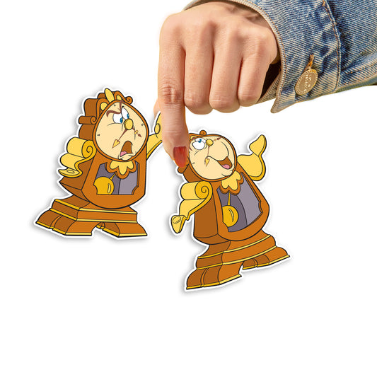 Sheet of 4 -Beauty and the Beast: Cogsworth Minis        - Officially Licensed Disney Removable Wall   Adhesive Decal