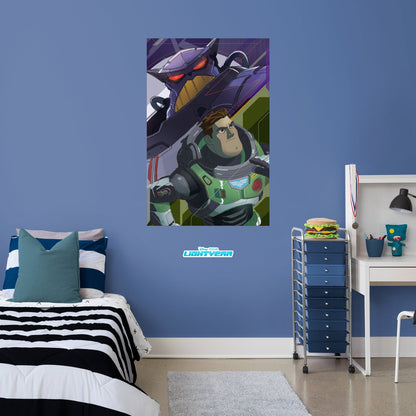 Lightyear: Buzz Lightyear Red Alert- Zurg & Buzz Poster - Officially Licensed Disney Removable Adhesive Decal