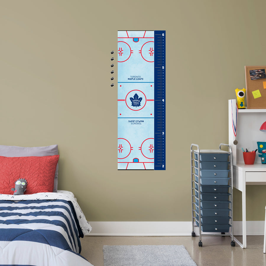Rink - Growth Chart - Official NHL - Toronto Maple Leafs - Reusable Vinyl Wall Decal