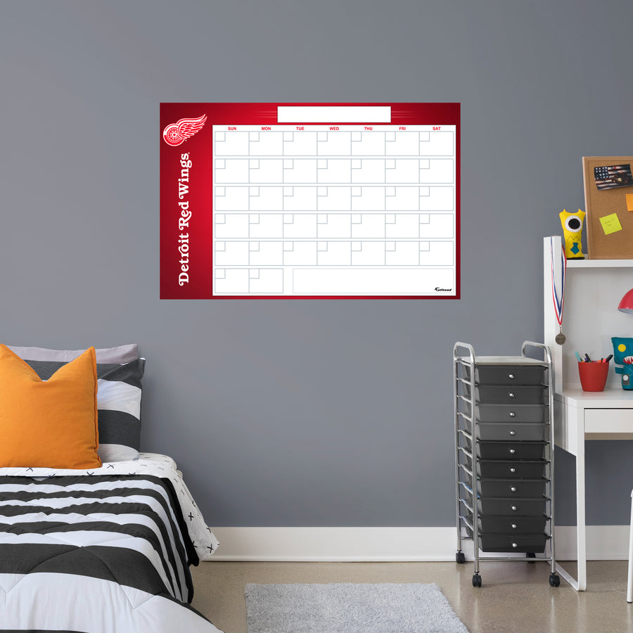 Detroit Red Wings - Dry Erase Calendar - Official NHL - Reusable Vinyl Wall Decal