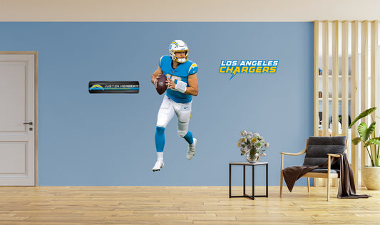 Los Angeles Chargers: Justin Herbert 2021        - Officially Licensed NFL Removable Wall   Adhesive Decal