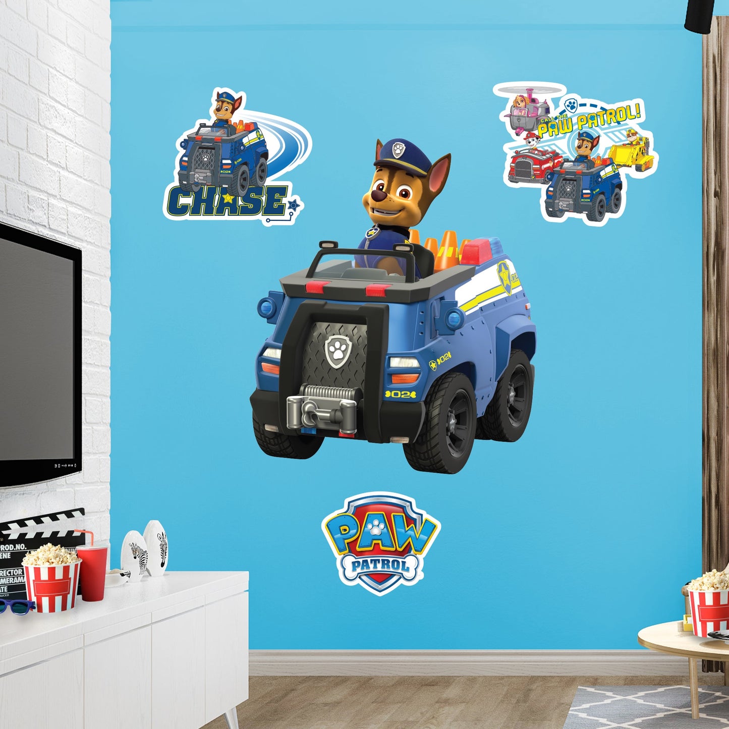 Paw Patrol: Chase Vehicle RealBig        - Officially Licensed Nickelodeon Removable     Adhesive Decal