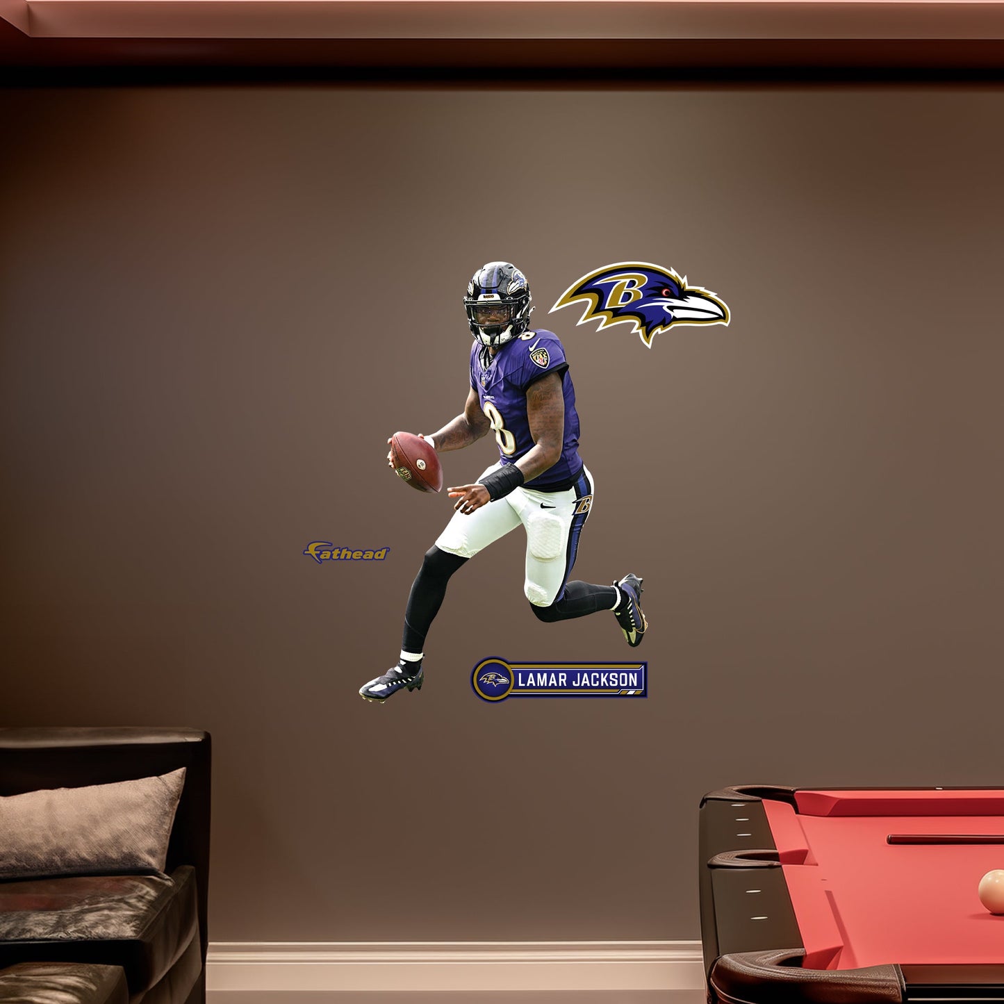 Baltimore Ravens: Lamar Jackson Rollout        - Officially Licensed NFL Removable     Adhesive Decal