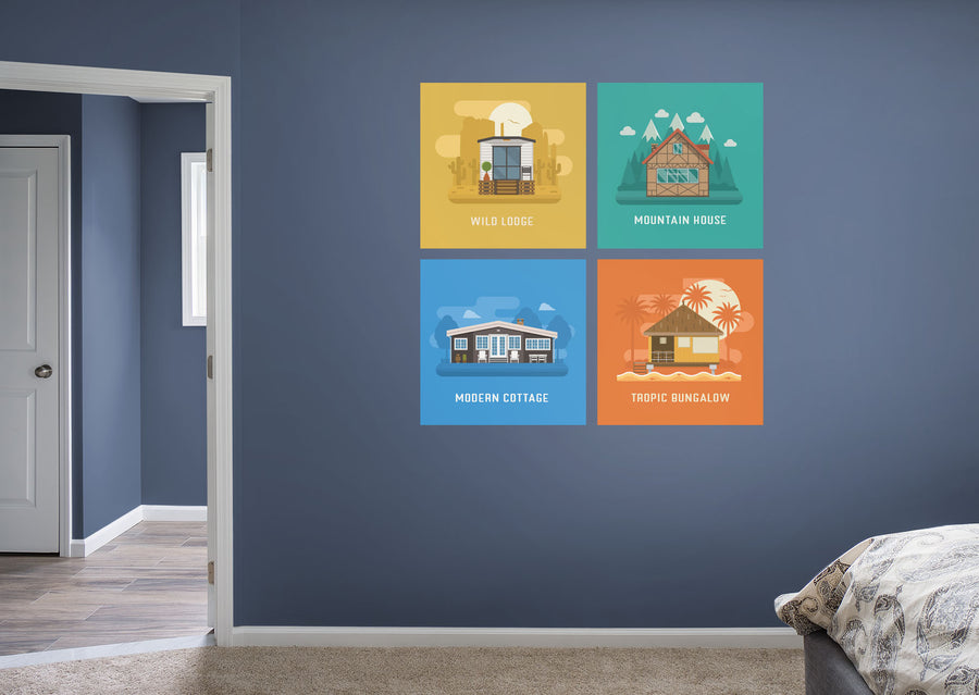 Seasons Decor:  Summer Houses Collection        -   Removable Wall   Adhesive Decal