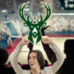 Milwaukee Bucks:   Logo   Foam Core Cutout  - Officially Licensed NBA    Big Head