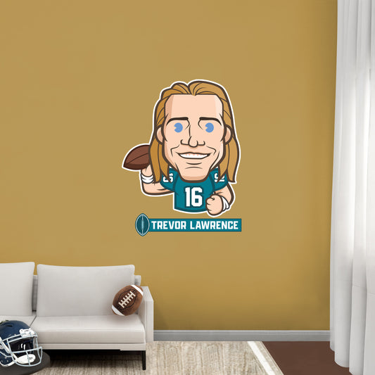 Jacksonville Jaguars: Trevor Lawrence  Emoji        - Officially Licensed NFLPA Removable     Adhesive Decal