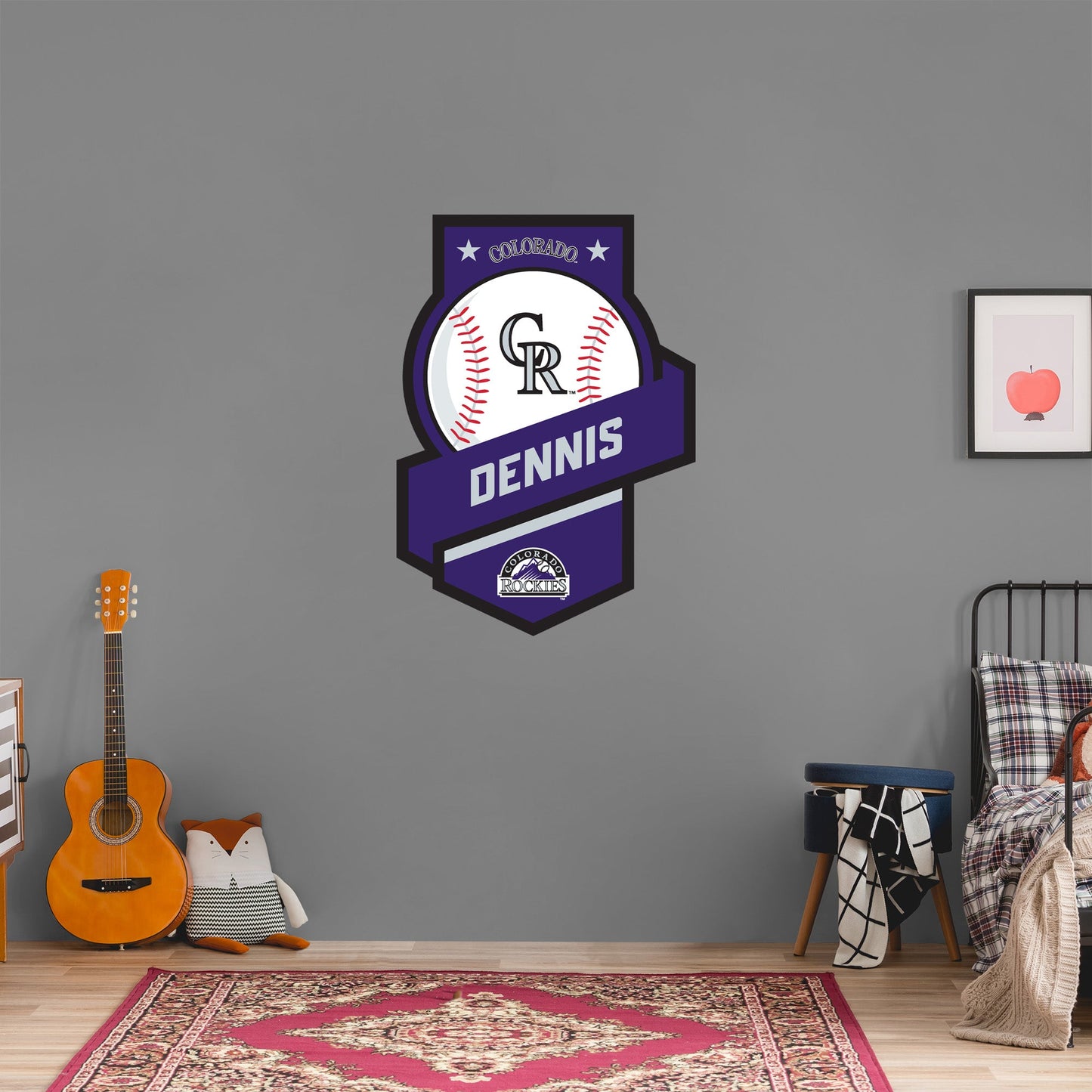Colorado Rockies:   Banner Personalized Name        - Officially Licensed MLB Removable     Adhesive Decal
