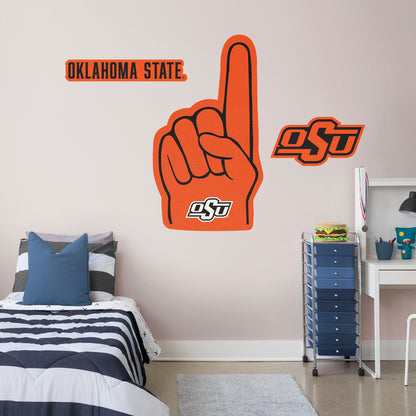 Oklahoma State Cowboys:    Foam Finger        - Officially Licensed NCAA Removable     Adhesive Decal