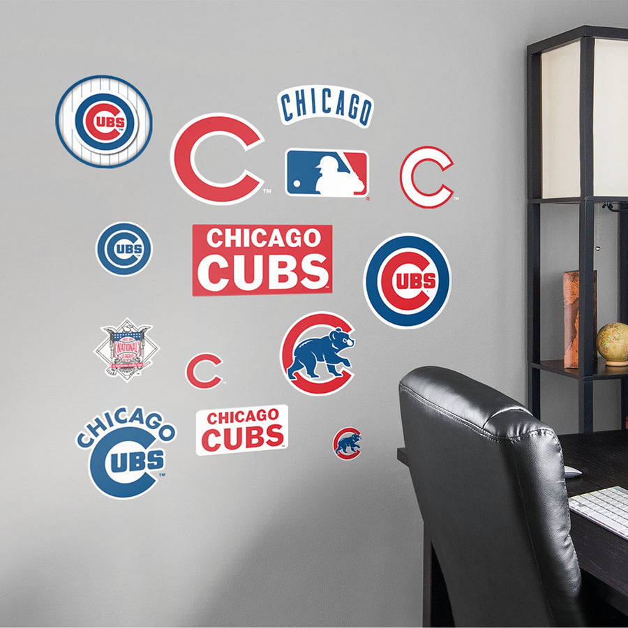 Chicago Cubs - RealBig Logo Assortment Collection - Official MLB - Reusable Vinyl Wall Decals