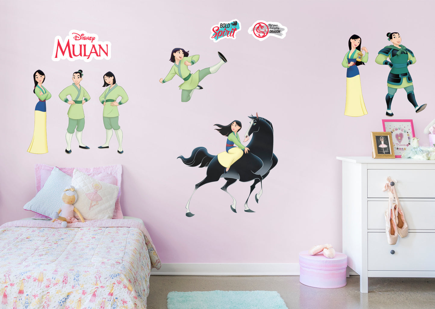 Mulan:  Collection        - Officially Licensed Disney Removable Wall   Adhesive Decal