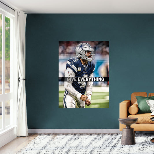 Dallas Cowboys: Dak Prescott 2022 Motivational Poster        - Officially Licensed NFL Removable     Adhesive Decal