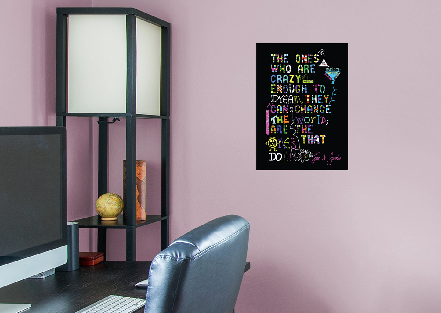 Dream Big Art:  The Ones Who Are Crazy Mural        - Officially Licensed Juan de Lascurain Removable Wall   Adhesive Decal