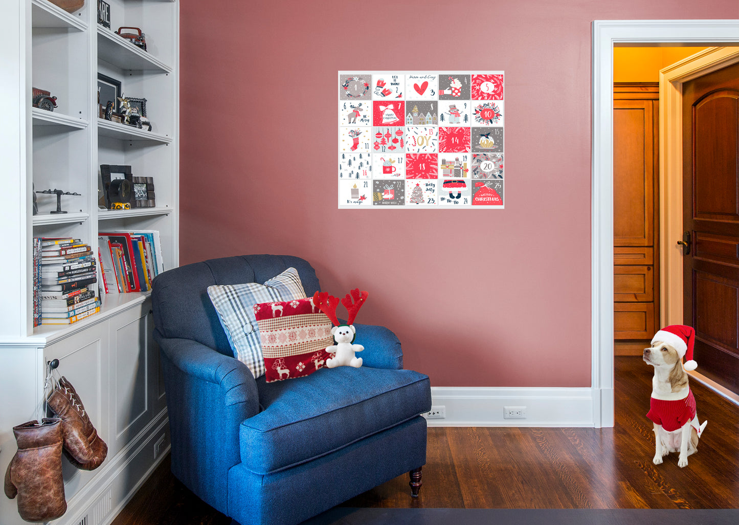 Christmas:  Warm and Cozy Calendar Dry Erase        -   Removable     Adhesive Decal