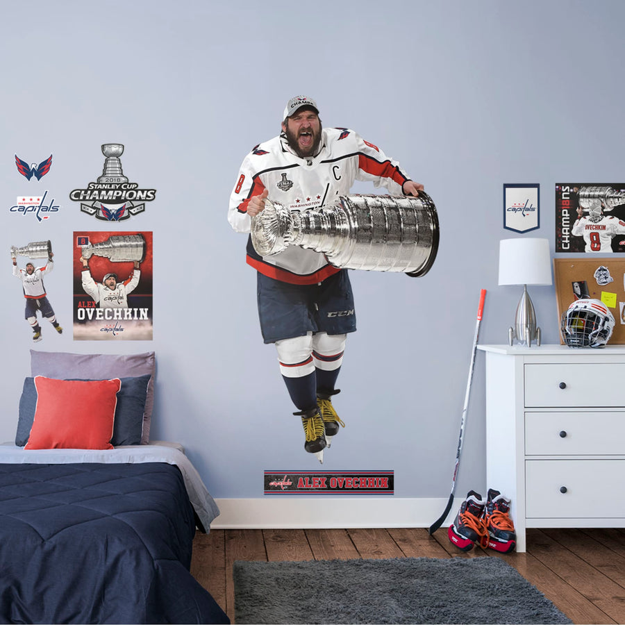 Alex Ovechkin - RealBig 2018 Stanley Cup Collection - Official NHL - Washington Capitals - Reusable Vinyl Wall Decals