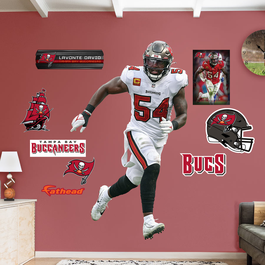 Lavonte David - RealBig Collection - Official NFL - Tampa Bay Buccaneers - Reusable Vinyl Wall Decals
