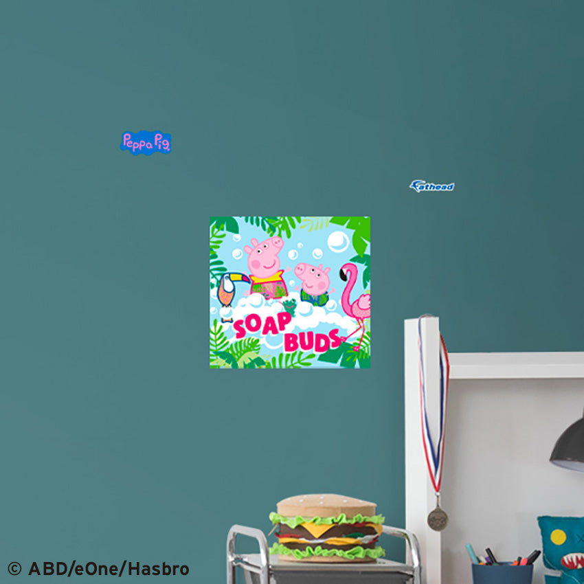 Peppa Pig: Soap Buds Poster - Officially Licensed Hasbro Removable Adhesive Decal