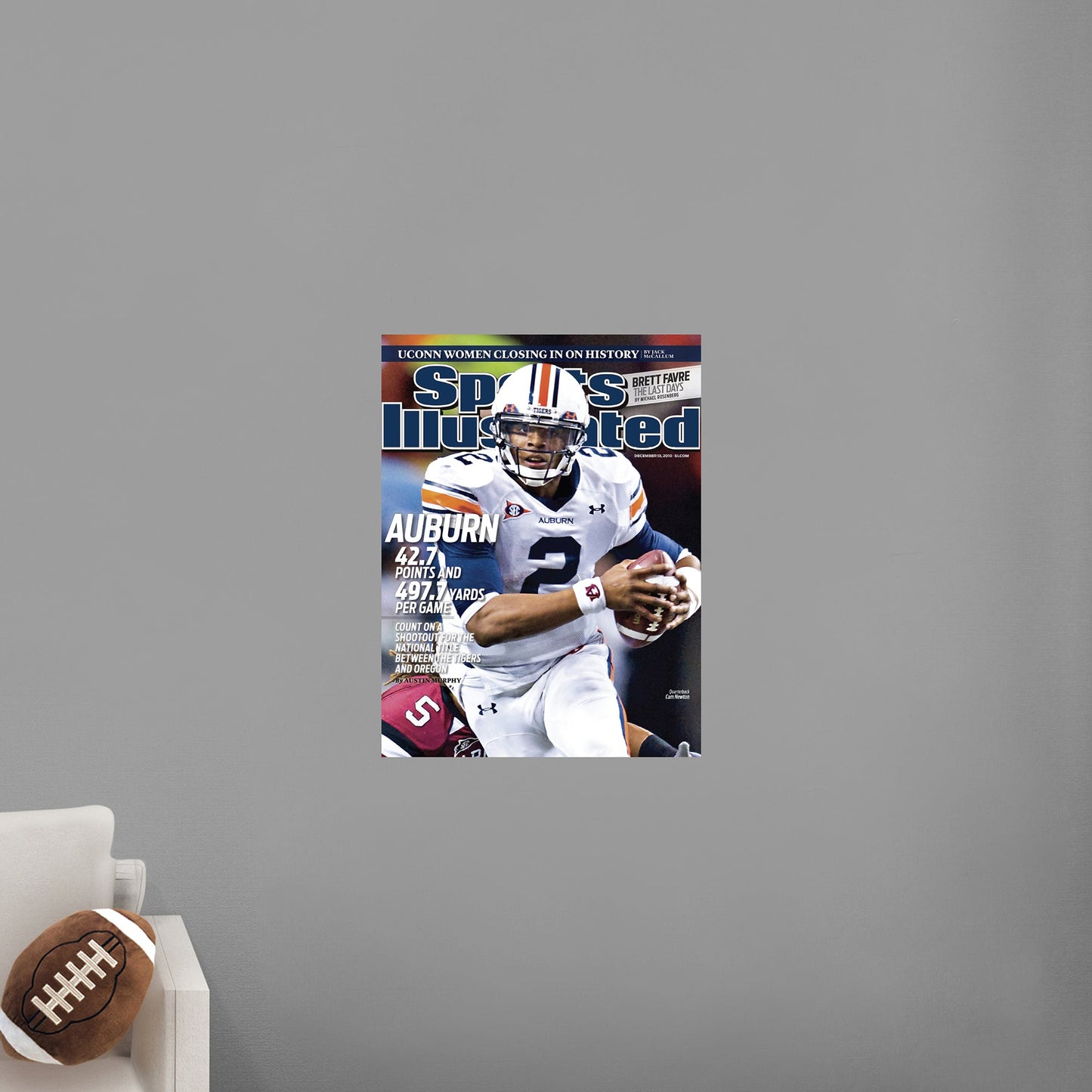Auburn Tigers: Cam Newton December 2010 Sports Illustrated Cover - Officially Licensed NCAA Removable Adhesive Decal