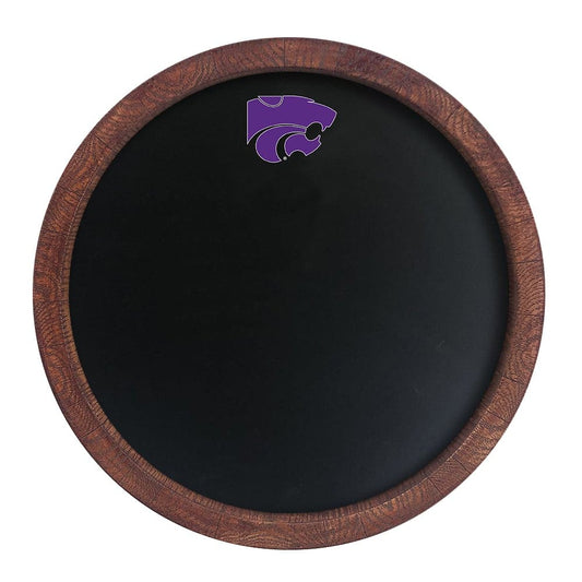 Kansas State Wildcats: Chalkboard "Faux" Barrel Top Sign - The Fan-Brand