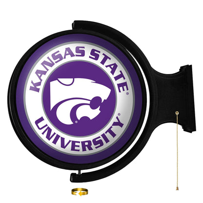 Kansas State Wildcats: Original Round Rotating Lighted Wall Sign - The Fan-Brand
