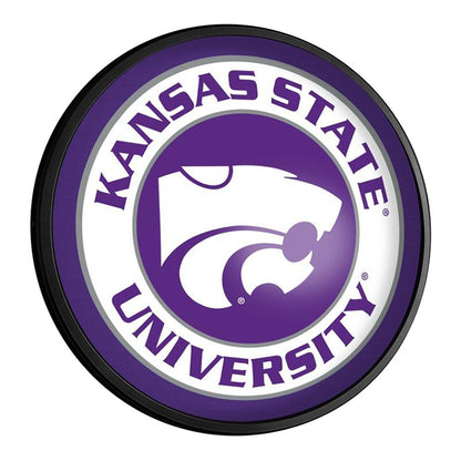 Kansas State Wildcats: Round Slimline Lighted Wall Sign - The Fan-Brand